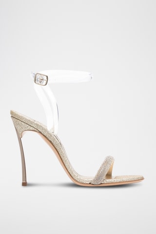 Leren Sandalen met Hak - Goudkleurig
