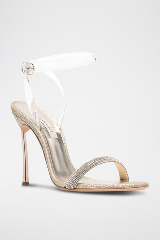 Leren Sandalen met Hak - Goudkleurig