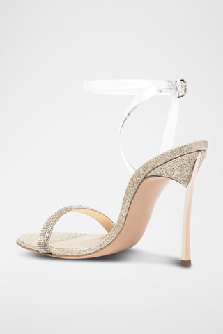 Leren Sandalen met Hak - Goudkleurig