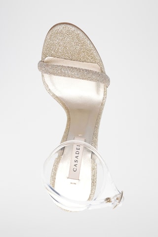 Leren Sandalen met Hak - Goudkleurig