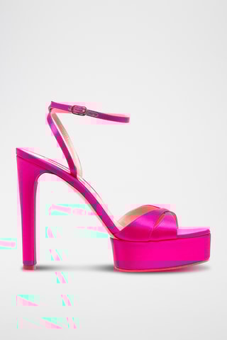 Leren Sandalen met Hak - Fuchsia