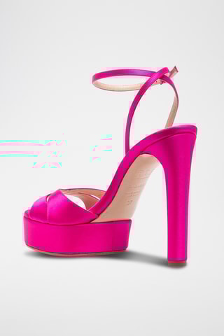 Leren Sandalen met Hak - Fuchsia