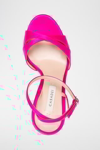 Leren Sandalen met Hak - Fuchsia