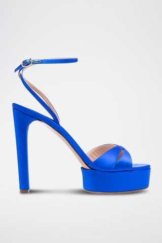 Leren Sandalen met Hak - Kobaltblauw