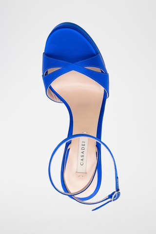 Leren Sandalen met Hak - Kobaltblauw