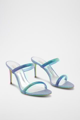 Leren Sandalen met Hak - Blauw