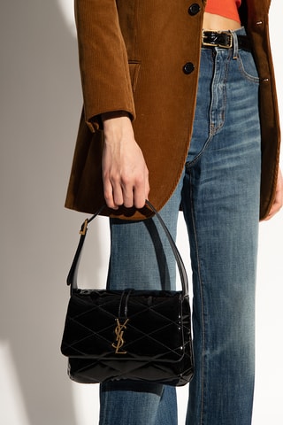 Mala de ombro em couro envernizado - Preto - Saint Laurent