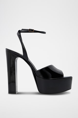 Lakleren Sandalen met Hak - Zwart