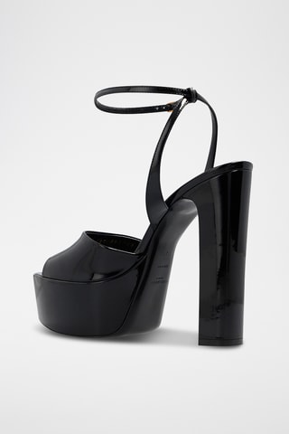 Lakleren Sandalen met Hak - Zwart