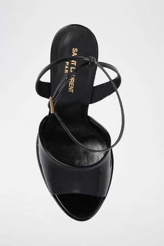 Lakleren Sandalen met Hak - Zwart