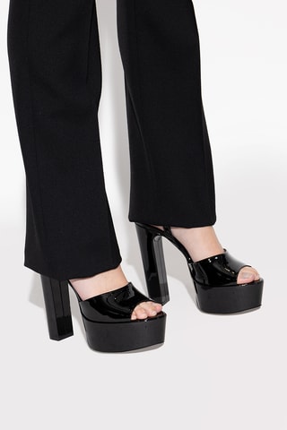 Lakleren Sandalen met Hak - Zwart