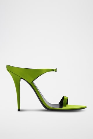 Leren Sandalen met Hak - olijfgroen