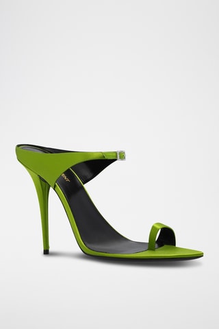 Leren Sandalen met Hak - olijfgroen