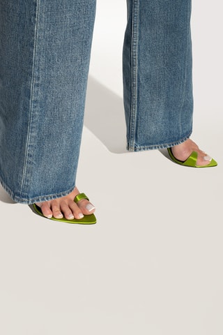 Leren Sandalen met Hak - olijfgroen