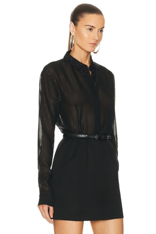Camisa em seda - Preto - Saint Laurent