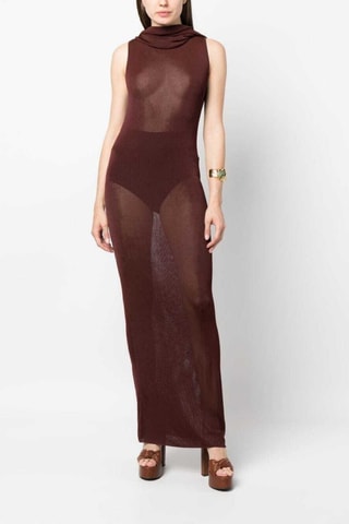 Vestido comprido - Bordô - Saint Laurent