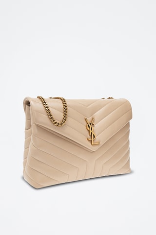 Mala de ombro em couro - Bege - Saint Laurent