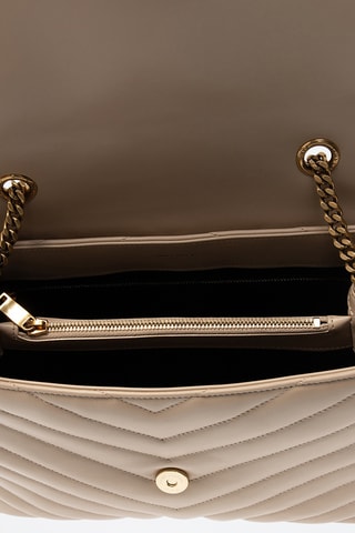 Mala de ombro em couro - Bege - Saint Laurent
