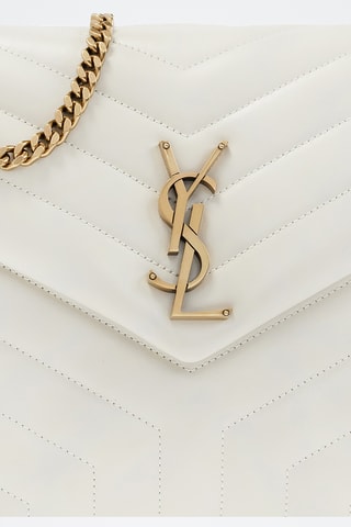 Mala de ombro em couro - Branco - Saint Laurent