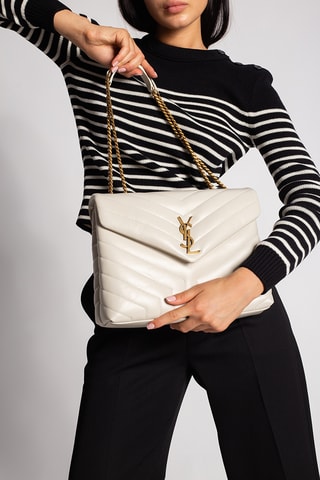 Mala de ombro em couro - Branco - Saint Laurent