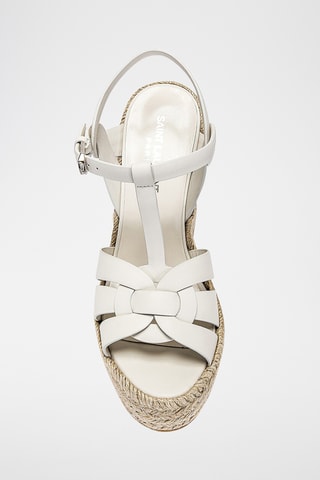Leren Sandalen met Sleehak - Wit