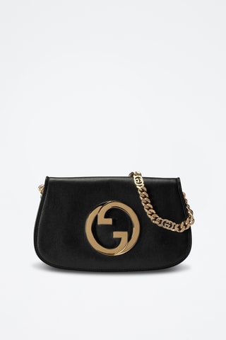 Mala de ombro em couro - Preto - Gucci