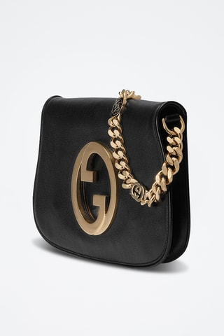 Mala de ombro em couro - Preto - Gucci
