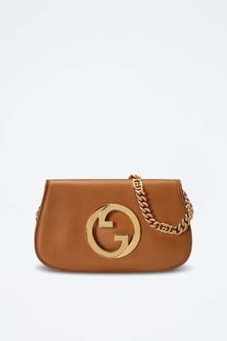 Mala de ombro em couro - Castanho - Gucci