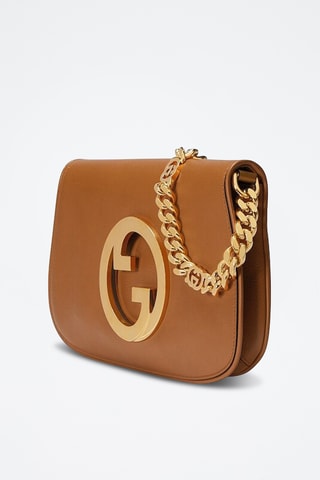 Mala de ombro em couro - Castanho - Gucci