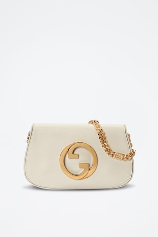 Mala de ombro em couro - Branco - Gucci