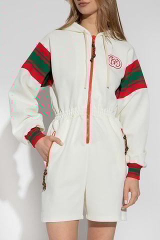 Macacão curto com capuz - Bege - Gucci