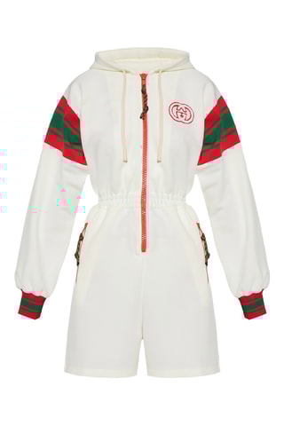 Macacão curto com capuz - Bege - Gucci