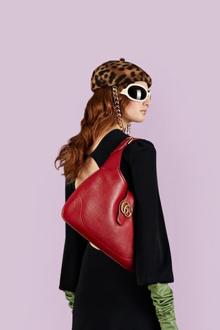 Mala de ombro em couro - Vermelho - Gucci