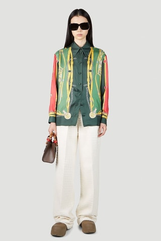 Camisa em seda - Verde - Gucci