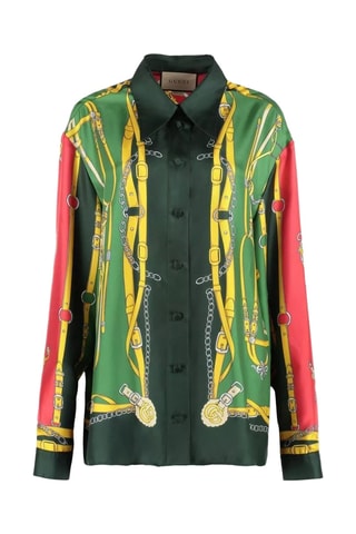 Camisa em seda - Verde - Gucci
