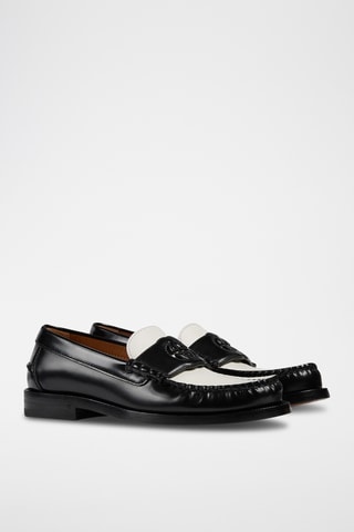 Leren Mocassins - Zwart en wit