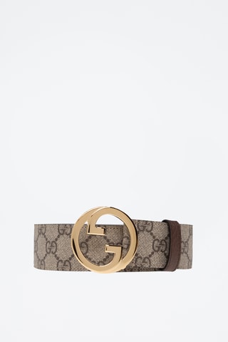 Cinto em couro - Bege e castanho - Gucci