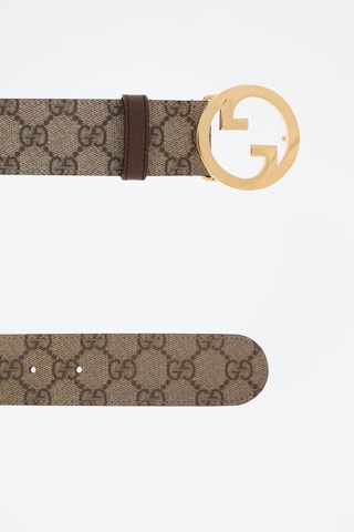 Cinto em couro - Bege e castanho - Gucci
