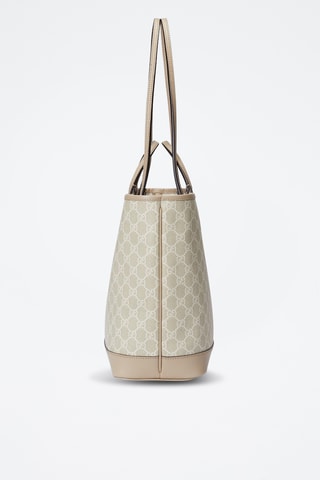 Mala shopper em couro - Bege e branco - Gucci