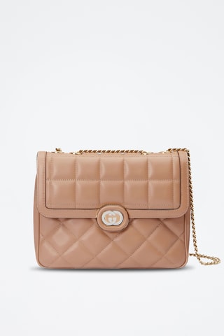 Mala de ombro em couro - Rosa-bege - Gucci