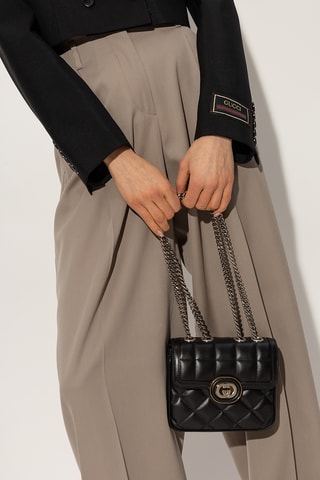 Mala de ombro em couro - Preto - Gucci