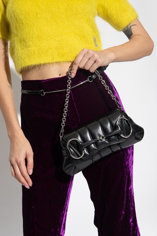 Mala de ombro em couro - Preto - Gucci