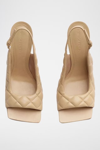 Leren Sandalen met Hak - Beige
