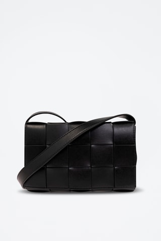 Mala a tiracolo de couro - Preto - Bottega Veneta