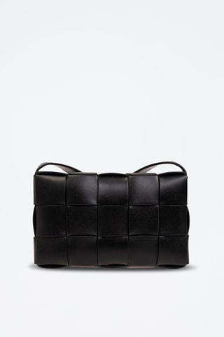 Mala a tiracolo de couro - Preto - Bottega Veneta