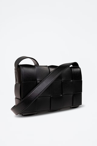 Mala a tiracolo de couro - Preto - Bottega Veneta