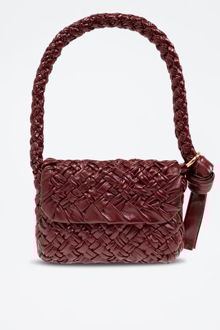 Mala de ombro em couro - Castanho - Bottega Veneta