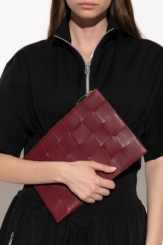 Leren Clutch - Paars