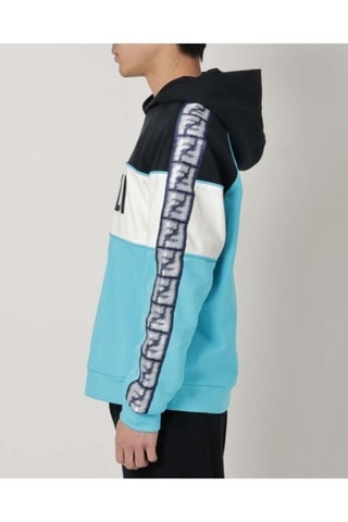 Sweat com capuz - Branco e azul-celeste - Fendi