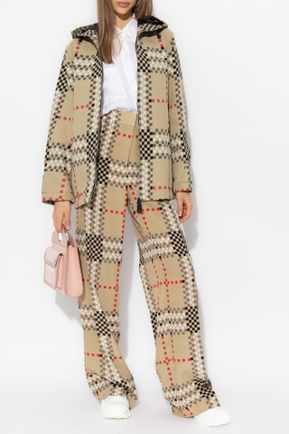 Calças em seda cintura subida - Bege - Burberry